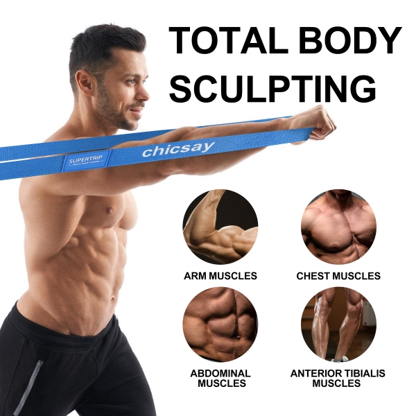 Chicsay Yoga Strap for Stretching Inelastic Soft Polyester Cotton Stretch Out Band for Exercise, Yoga, Pilates and Dance for Men and Women - Image 3
